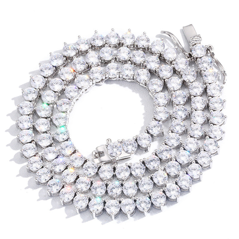 4mm S925 Three Prong Moissanite Tennis Chain