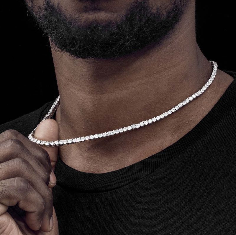 3mm Tennis Necklace in White Gold