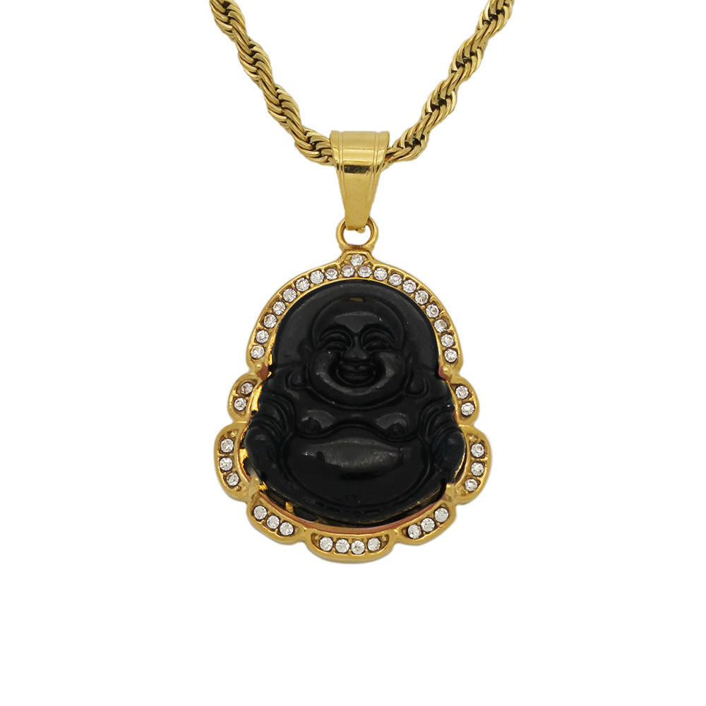 Street Style | "Black Buddha" 18k Gold Plated Pendant