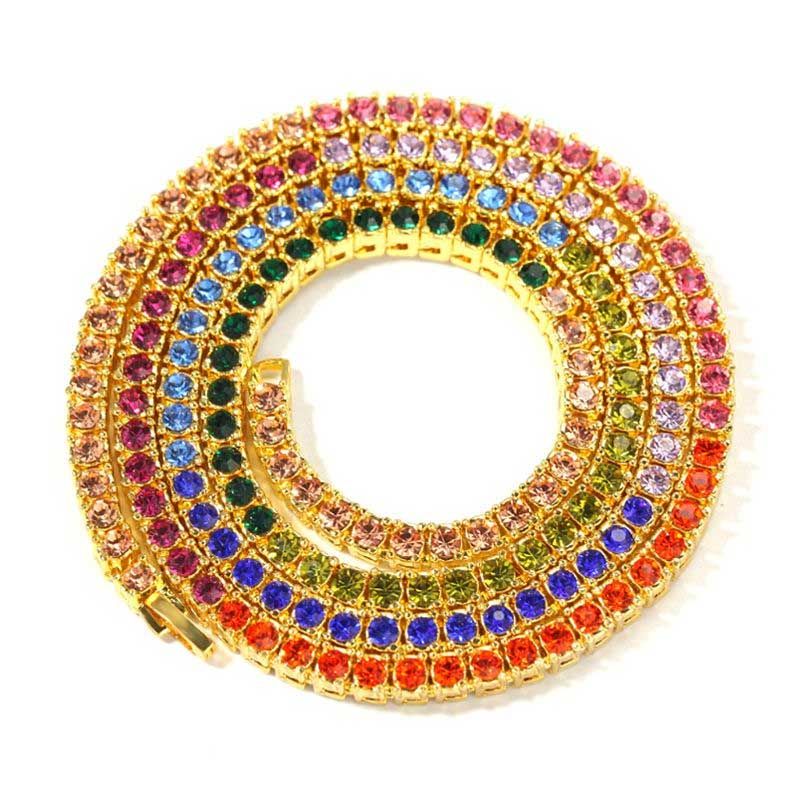Women's 4mm Multi-color Tennis Chain