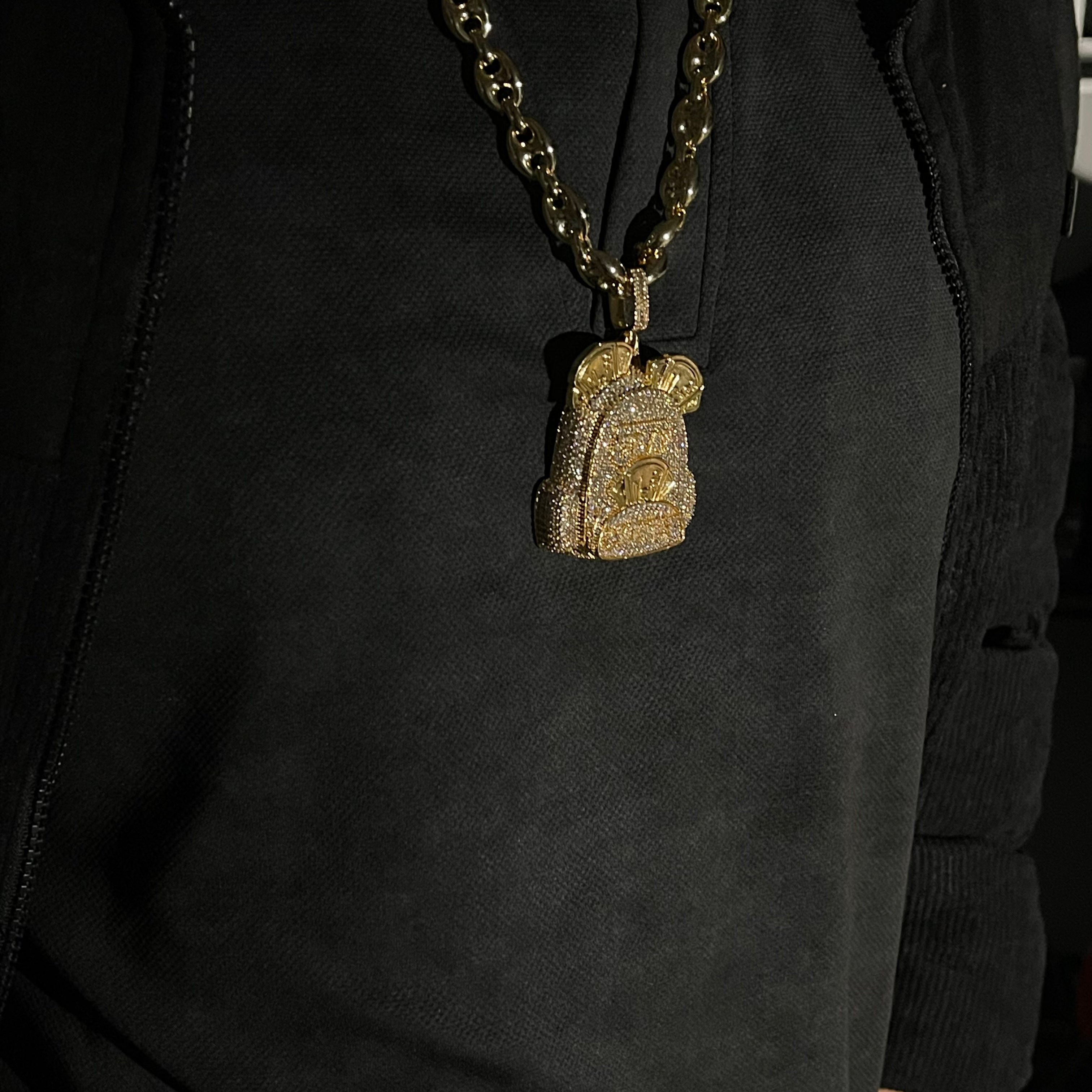 Street Style |  Iced Out Backpack Pendant