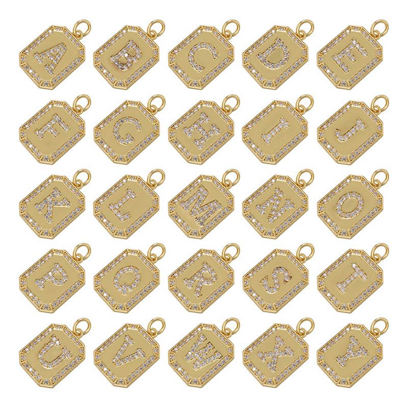 Iced Initial Letter Medallion Pearl Necklace