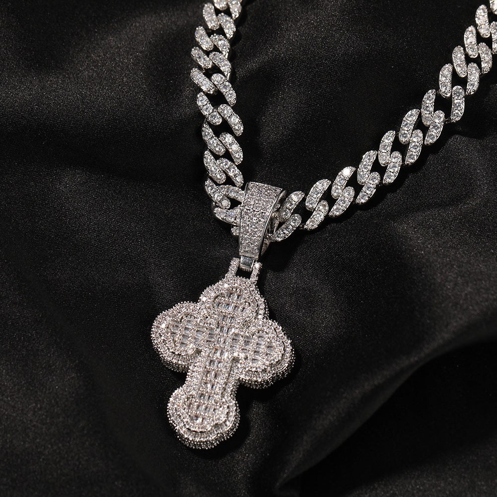 VVS Ice Out Cloud Cross Moissanite Pendant