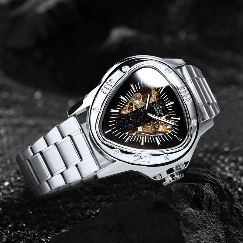 Triangle Skeleton Mechanical Automatic Sport Watch