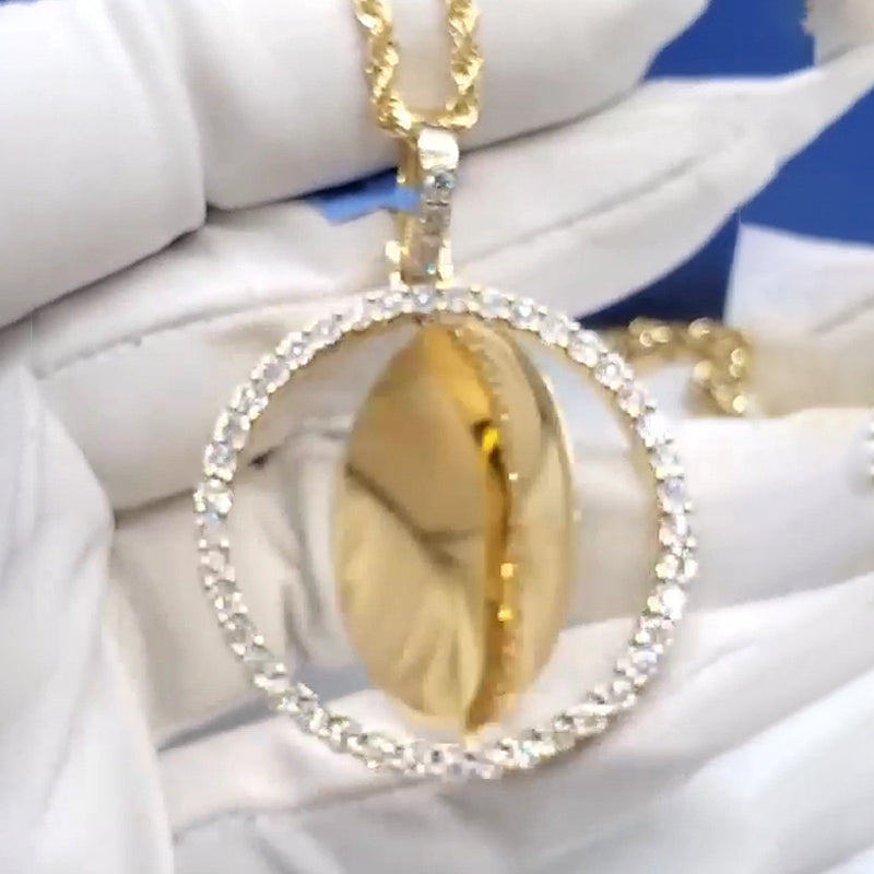 Moissanite Custom Photo Rotatable Pendant