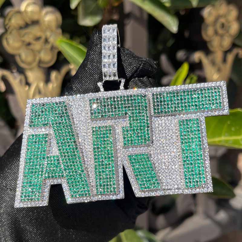 Moissanite Hip Hop Color Font DIY Customizable Letter Pendant