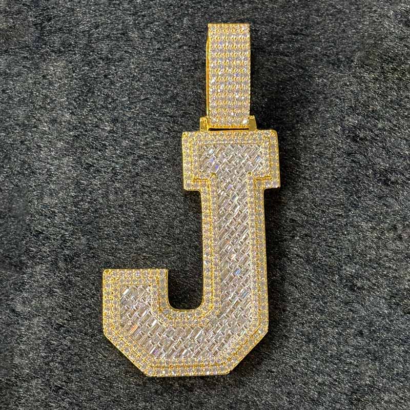 Street Style | Letter "J" Pendant Cuban Chain Set