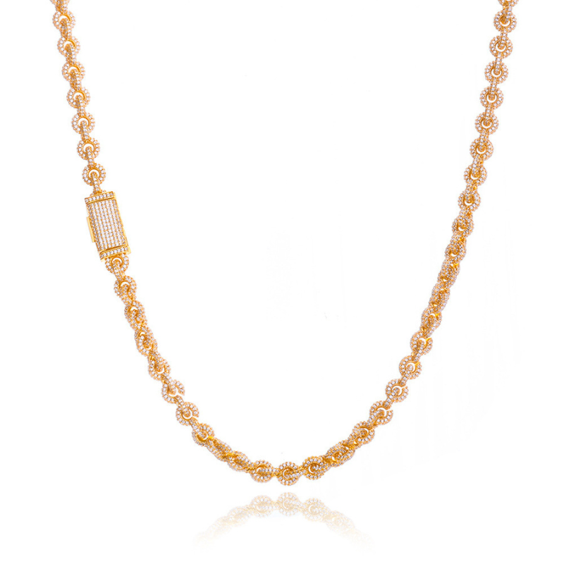 8mm Moissanite Hip-Hop O-Shaped Chain