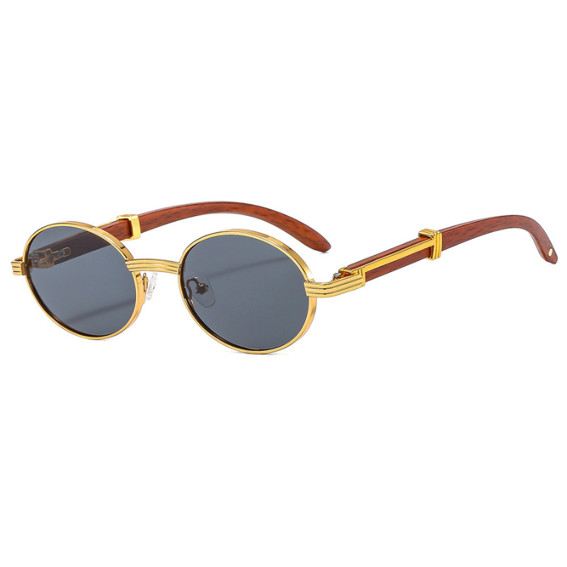 Retro Faux Wood Grain Sunglasses