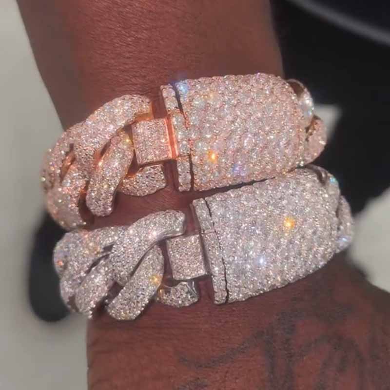 Moissanite Sparkling Cuban Bracelet