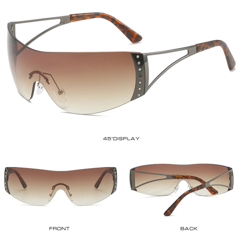 Stylish Frameless Shield Shades Sunglasses