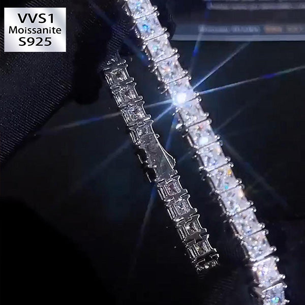 4mm Moissanite Princess Cut Tennis Chain