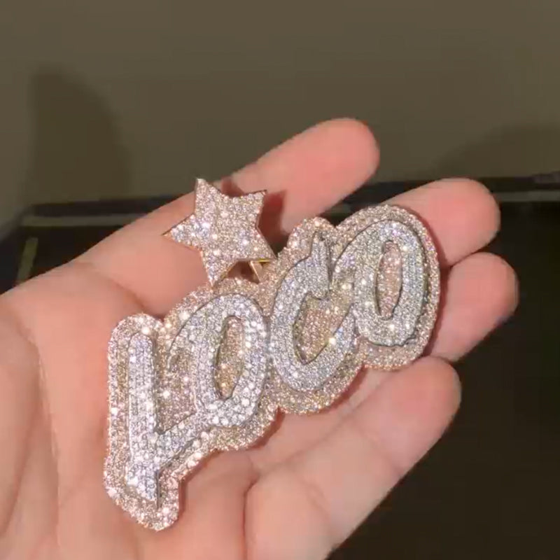 "LOCO" Star Moissanite in Two-Color Pendant