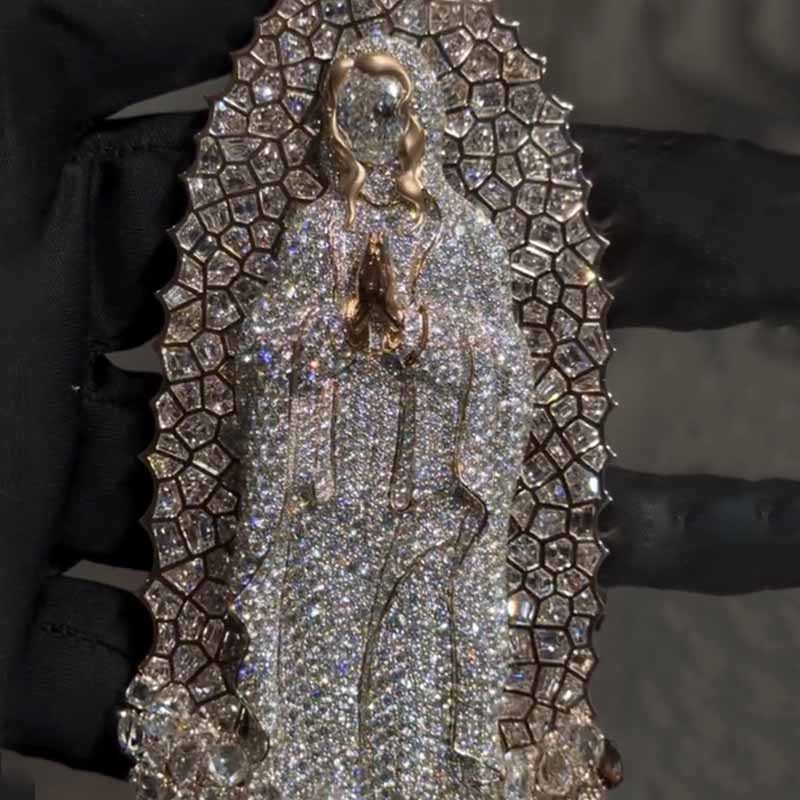 S925 Moissanite Virgin Mary Pendant