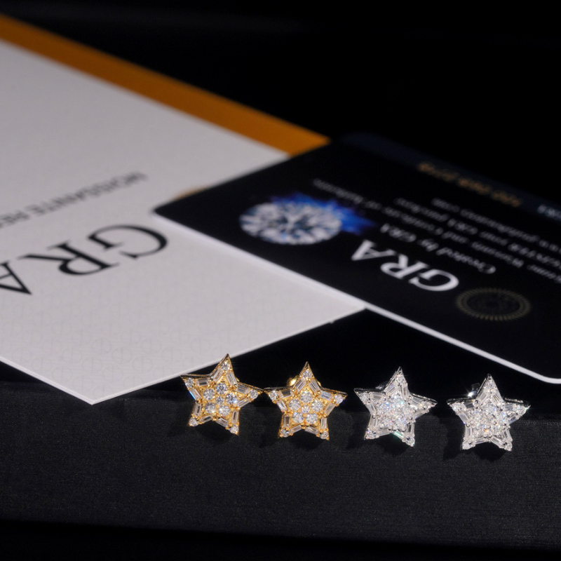 Moissanite Star Earrings