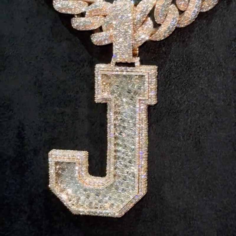 Street Style | Letter "J" Pendant Cuban Chain Set