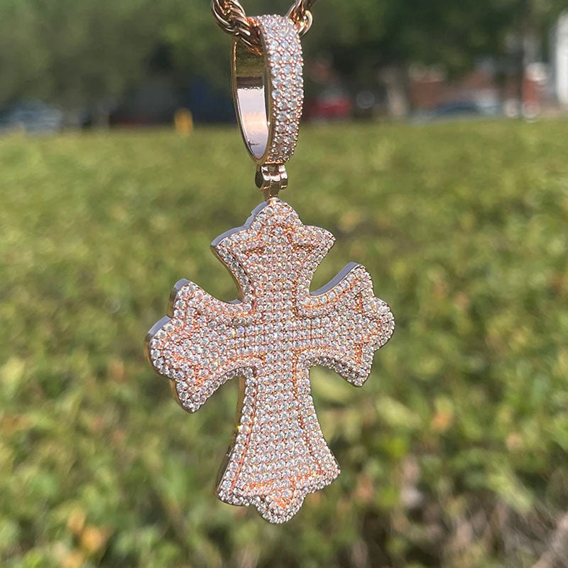 Moissanite Hip Hop Cross Pendant