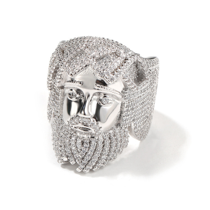 Moissanite Hip Hop Retro Jesus Portrait Ring