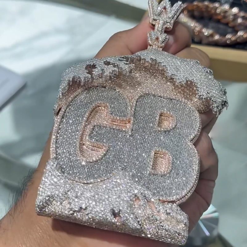 Hip Hop | Wave House Shape GB Letter Pendant