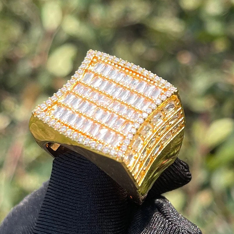 Moissanite Square Trapezoidal Diamond Ring