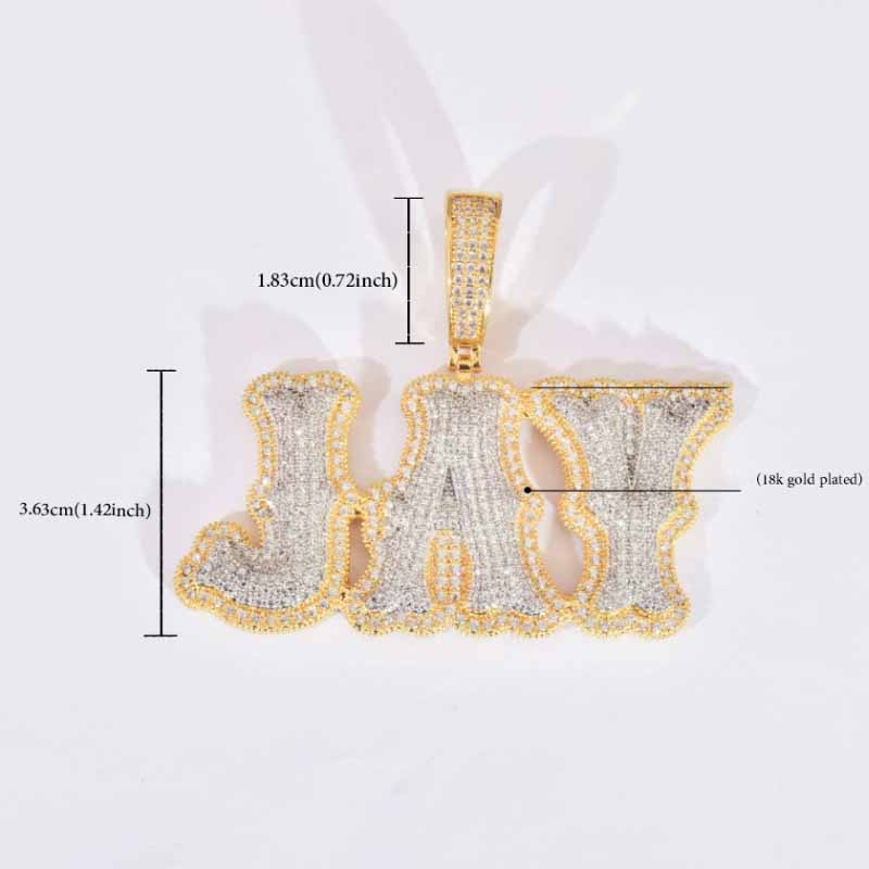 Moissanite Bone Joint Shape Letter Custom Pendant