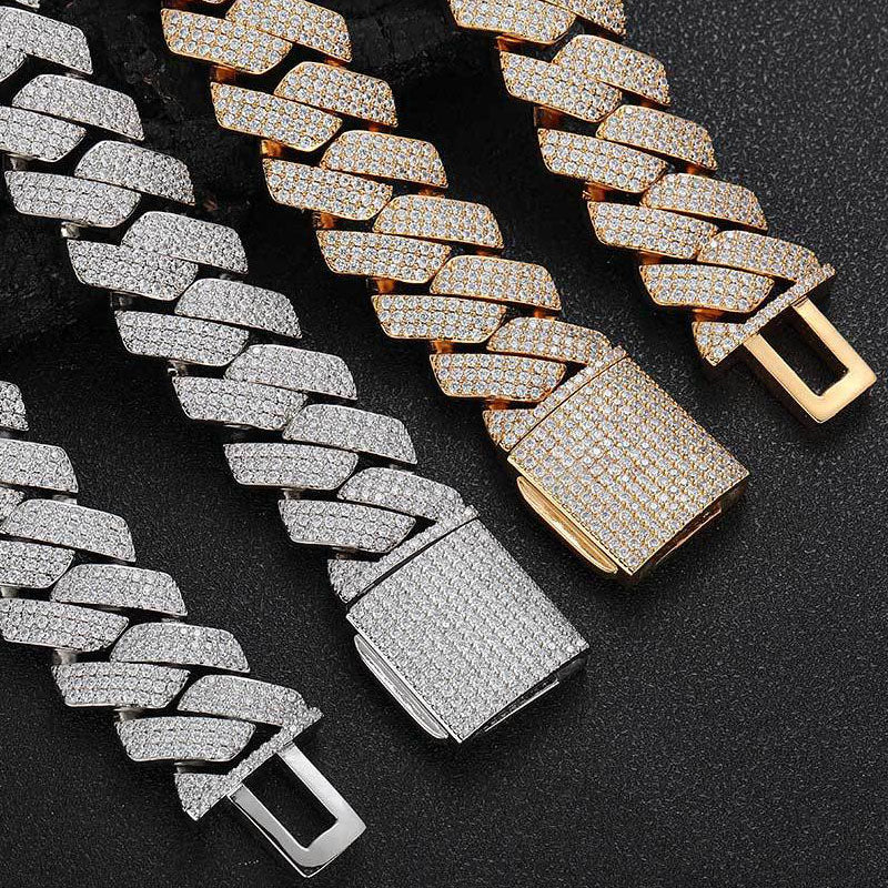 25mm Hip Hop Three Row Diamond Cuban Chain