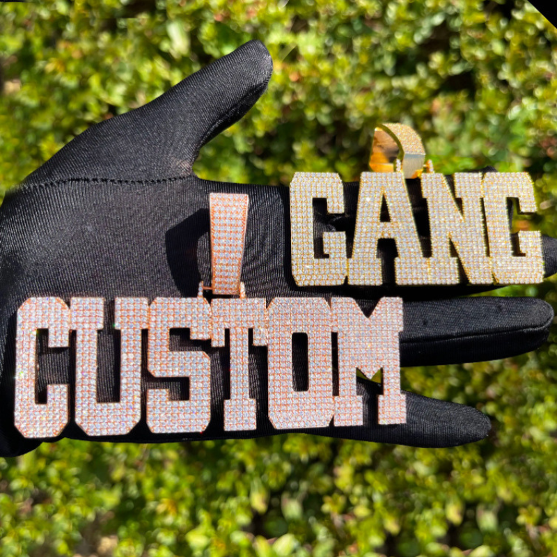 Moissanite Hip Hop Monogram Pendant