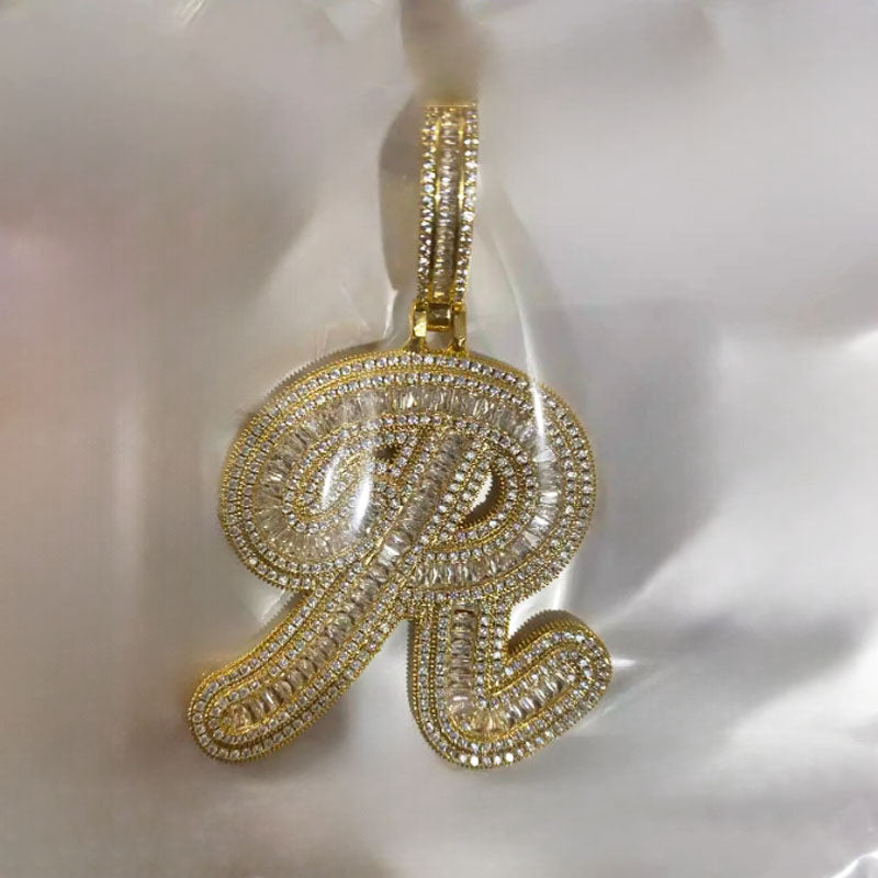 Moissanite Elegant Lettering Custom Pendant