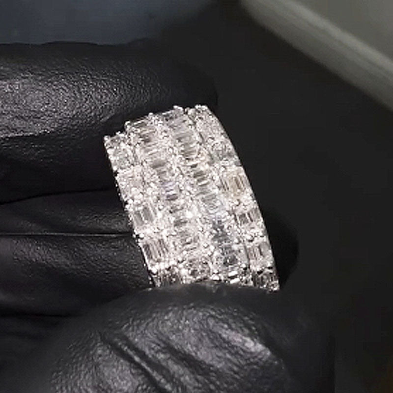 Moissanite Luxury Four-row Diamond Ring