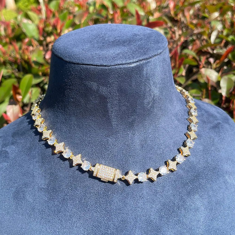 Moissanite Sparkling Star Diamond Tennis Chain