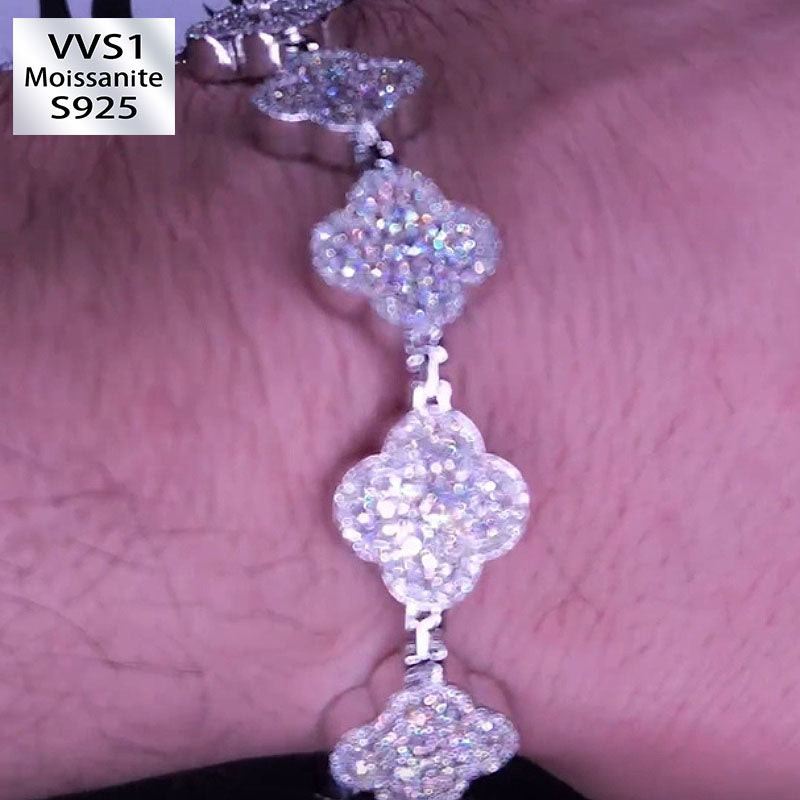S925 Silver Moissanite Lucky Bracelet