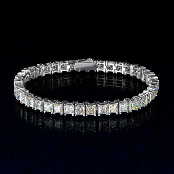 4mm Moissanite Princess Cut Tennis Chain