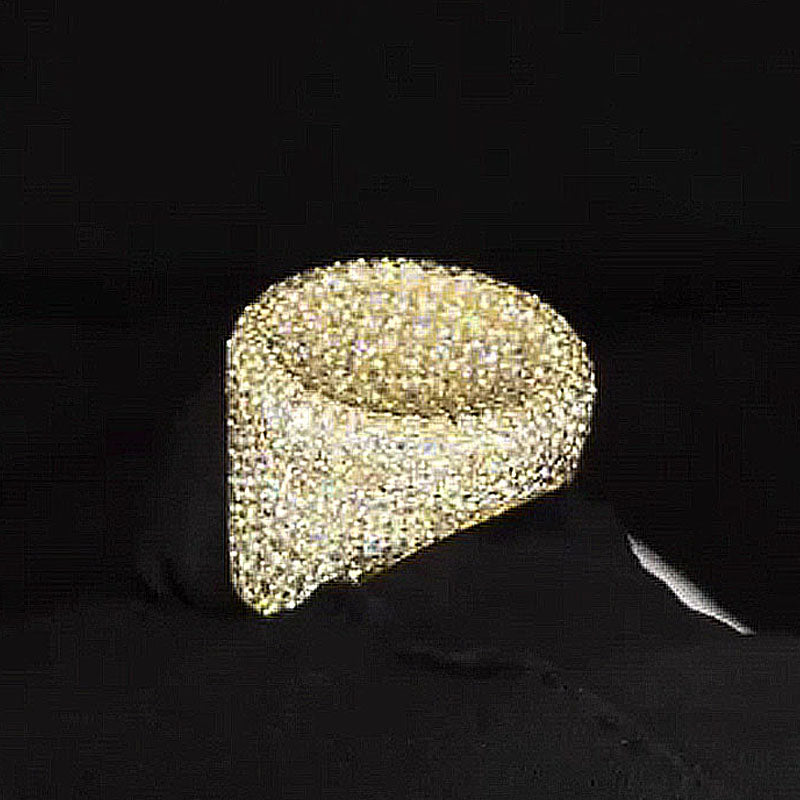 Moissanite Full of Diamond Round Ring