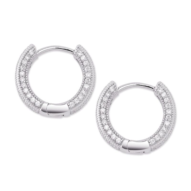 Moissanite Iced Hoop Earring