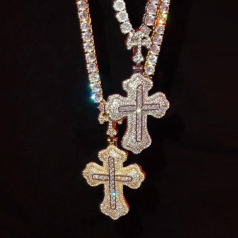 Street Style | "Princess Cut Double Cross" Pendant