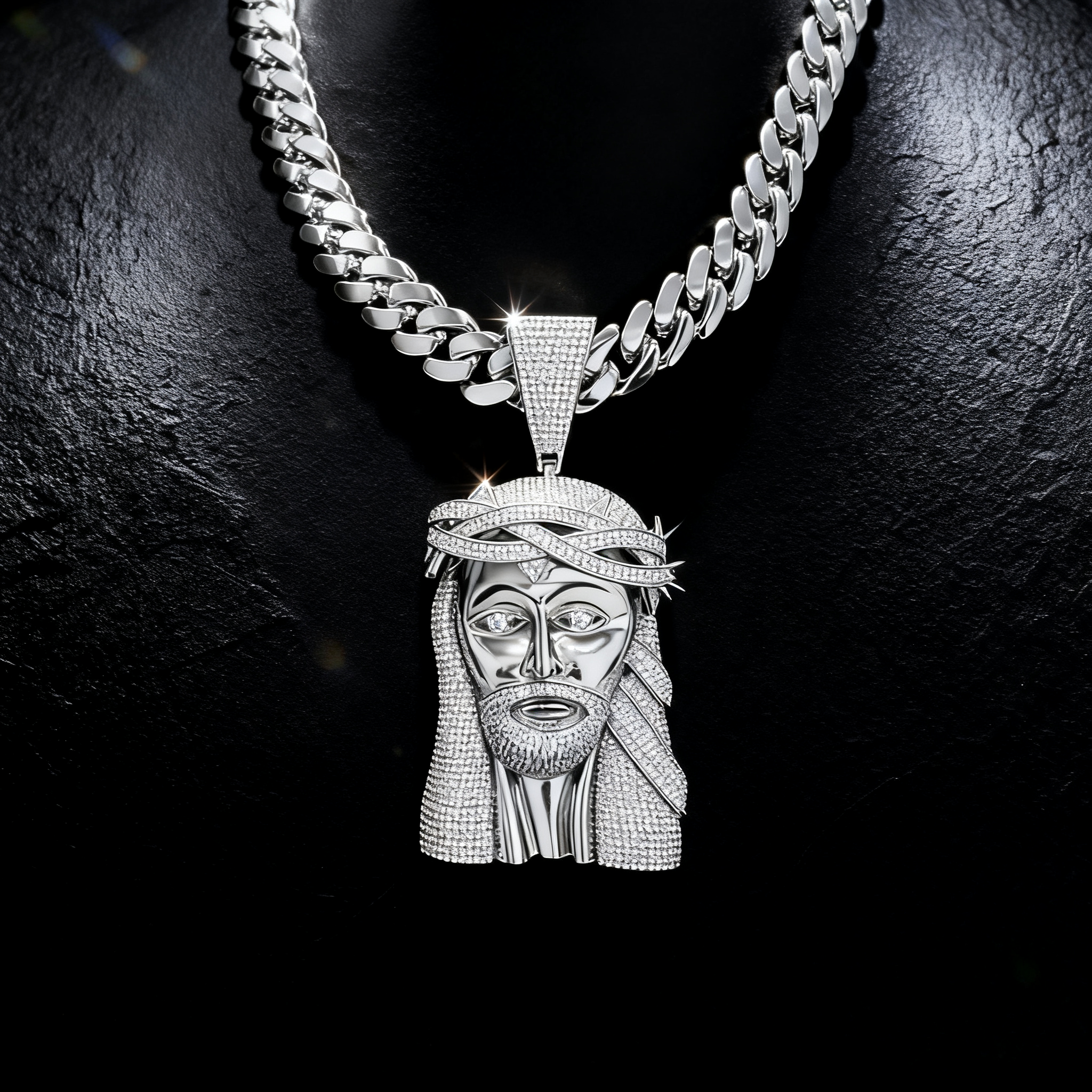 Ultimate Iced-Out Jesus Piece Pendant Set【A02】
