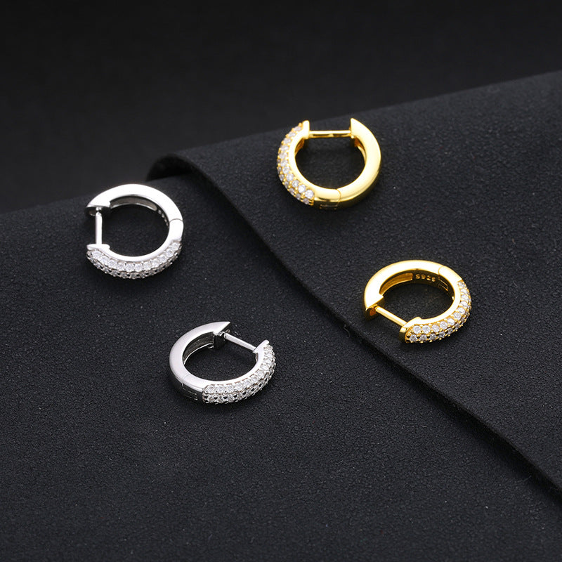 S925 Moissanite Round Earrings