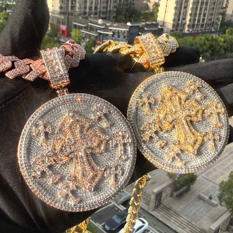 Hip Hop | Cross Medal Pendant Chain Set