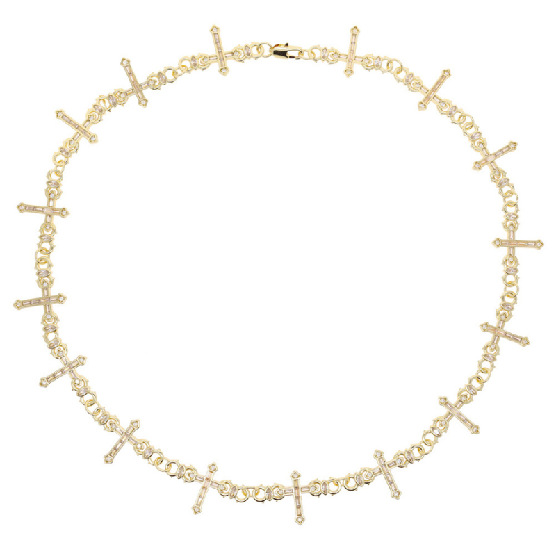 Moissanite Hip Hop Thorn Cross Chain