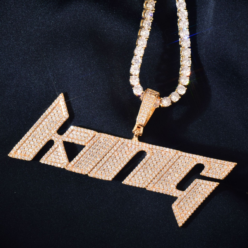 Moissanite Hip Hop Blade Design Custom Letter Pendant