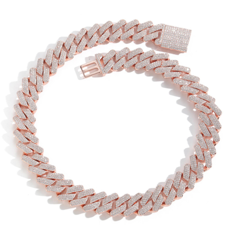 20mm Moissanite Hip Hop Tricolor Miami Diamond Cuban Chain