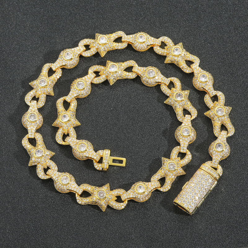 10mm Moissanite Creative Star Eye Cuban Chain