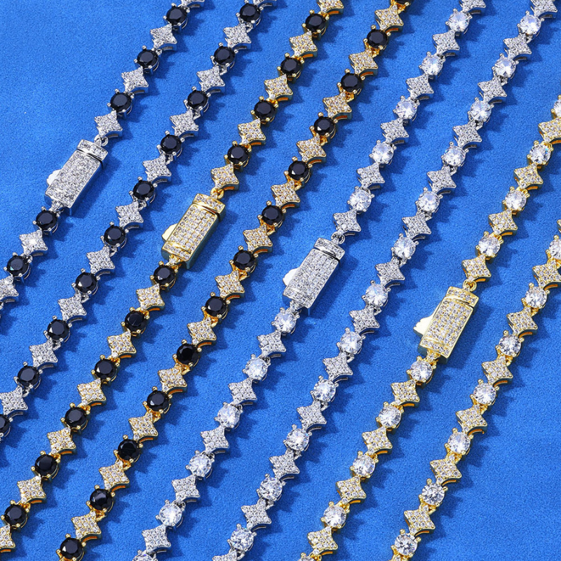 6mm Moissanite Hip Hop Star Chain