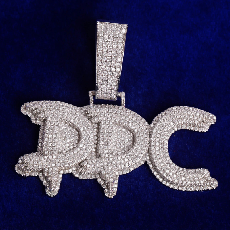 Moissanite Hip Hop Thorn Letter Pendant