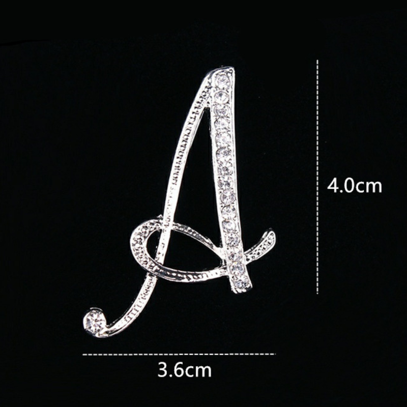 Moissanite Initial Letter Jewelry Brooches