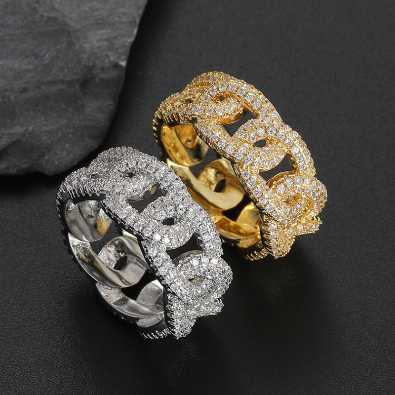 Moissanite Hip Hop Cuban Ring