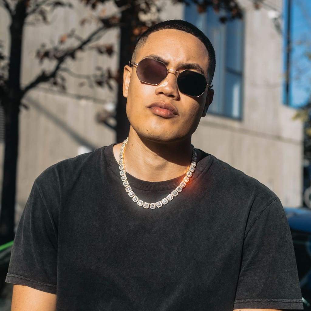 Clustered Moissanite Tennis Chain 18k Gold