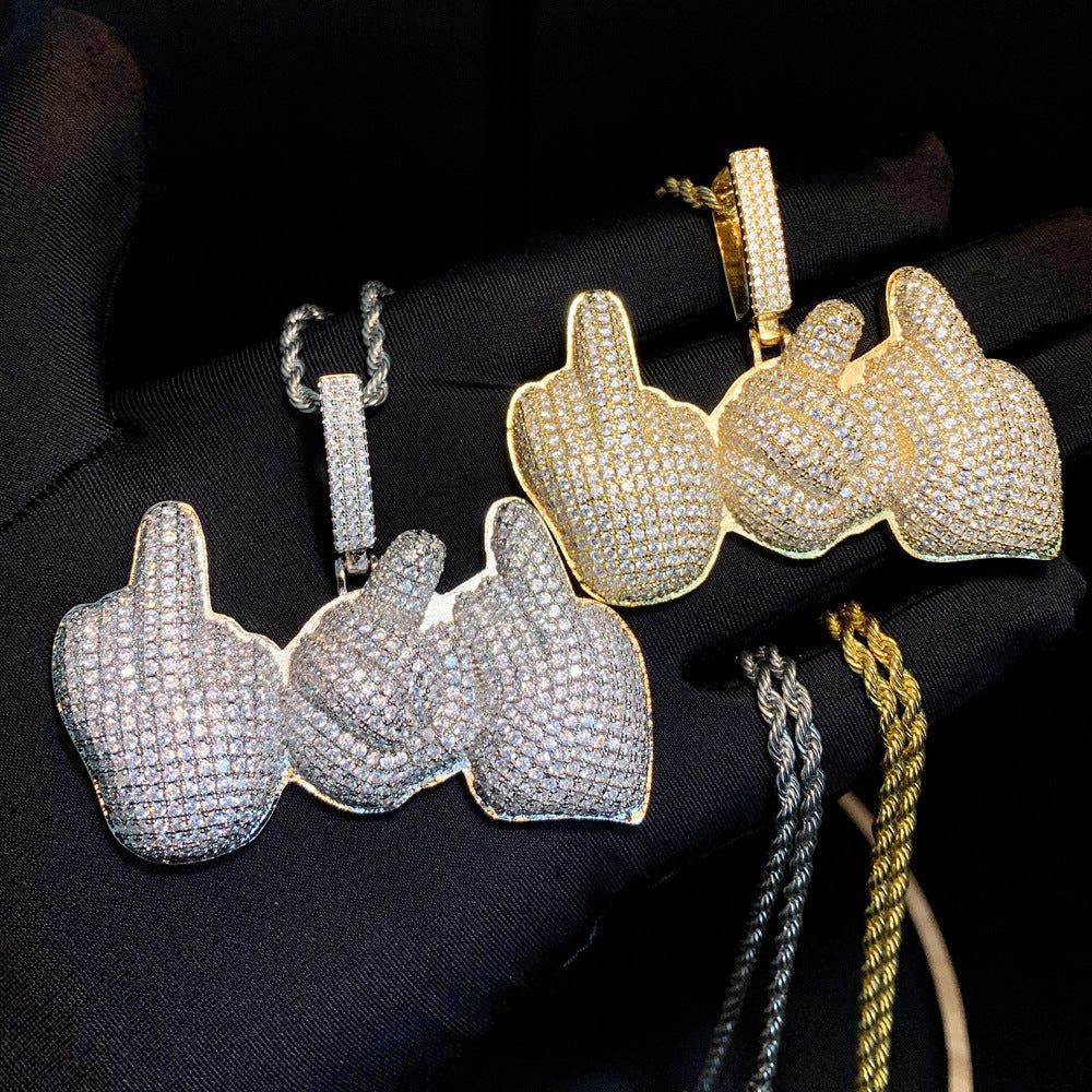 Ice Palm Gesture Moissanite Pendant