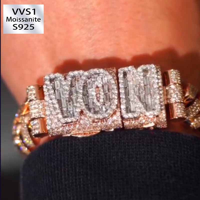 16mm Moissanite Custom Cuban Link Bracelet