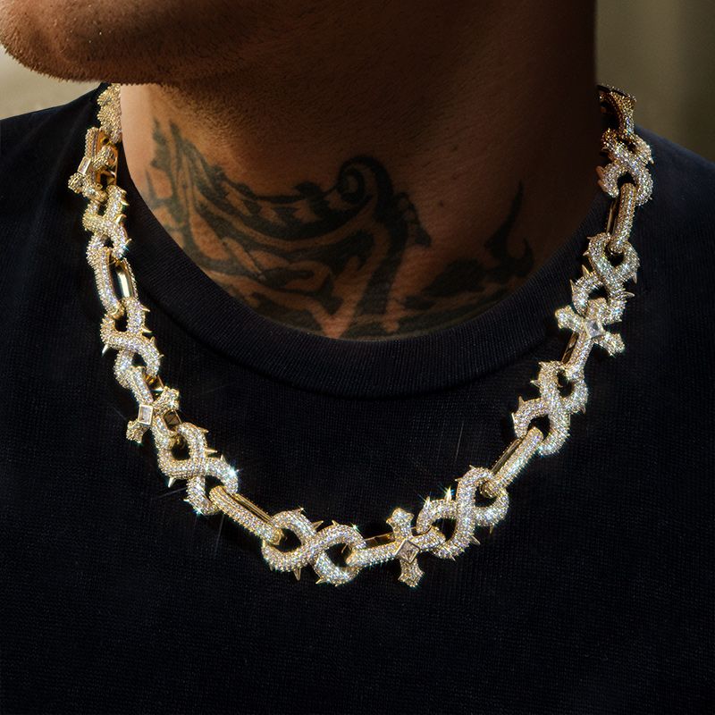 20mm Infinity Chain with Detachable Spike Cross